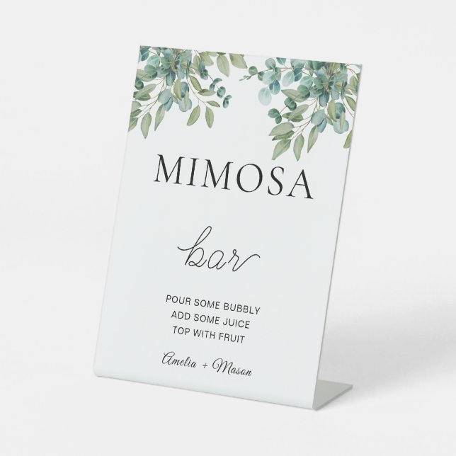 Expositor En L boda de vegetación de eucalipto (Anverso)