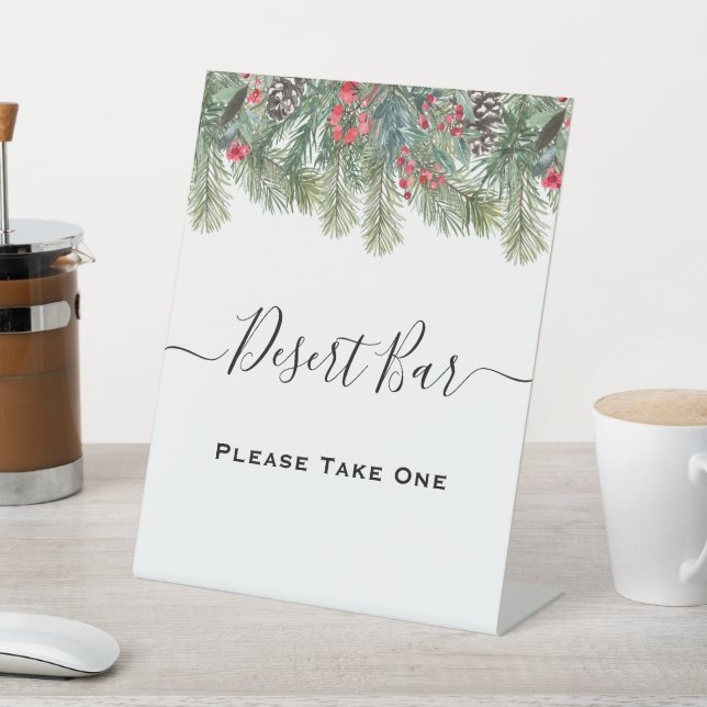 Expositor En L Boda de vegetación de invierno rústico Berry Pine (In Situ)