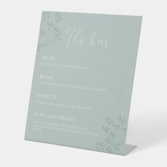 Expositor En L Boda de verde floral (Anverso)