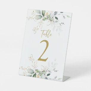 Expositor En L boda de verde Número de tabla signo de pedestal