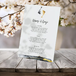 Expositor En L Boda de Watercolor Koi Fish