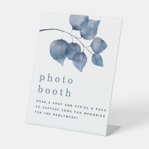 Expositor En L Boda del cuerpo fotográfico azul acuarela