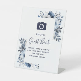 Expositor En L Boda del libro de invitados con fotos florales de 