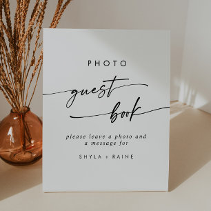 Expositor En L Boda del libro de invitados de Boho Moda blanco y