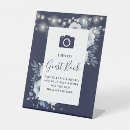 Expositor En L Boda del libro de invitados de Marina Blue Rustic 