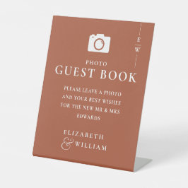 Expositor En L Boda del Libro de Invitados de Terracotta Monogram