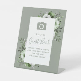 Expositor En L Boda del libro de invitados Sage Green Floral