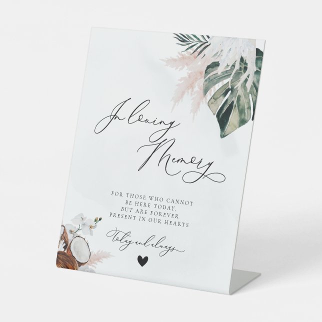 Expositor En L Boda del Monumento Azul Dusty de Playa Tropical (Anverso)