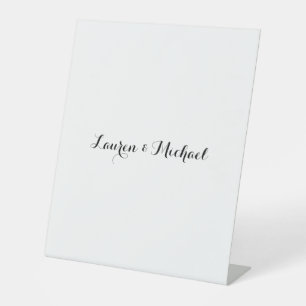 Expositor En L Boda Elegante caligrafía Minimalista blanco negro