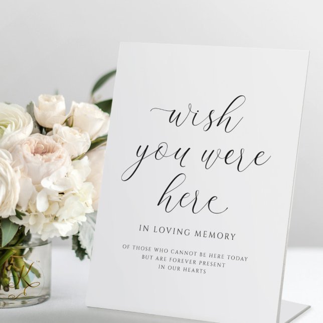 Expositor En L Boda En Memoria Desearía Estar Aquí Elegante (wish you were here wedding sign in loving memory elegant wedding standing sign)