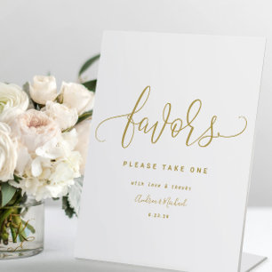 Expositor En L Boda Favorece el Rótulo Diversión Swirly Calligrap