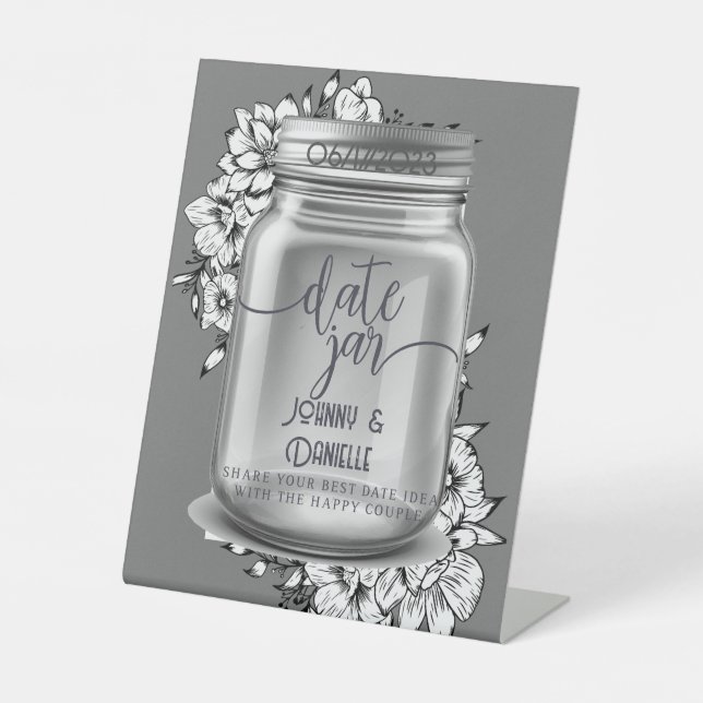 Expositor En L Boda Fecha Personalizado Jar (Anverso)