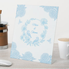 Expositor En L Boda floral azul romántico