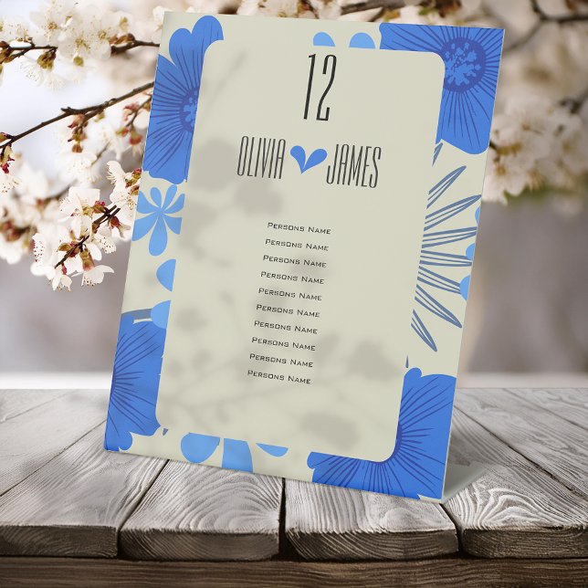 Expositor En L Boda floral azul romántico (Subido por el creador)