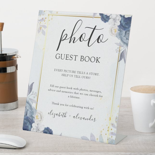 Expositor En L Boda Floral Blue Gold (In Situ)