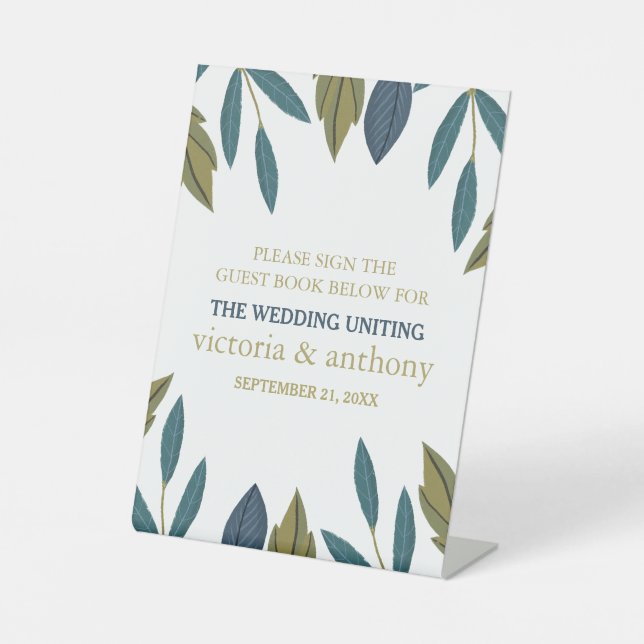 Expositor En L Boda floral de hojas rusas (Anverso)