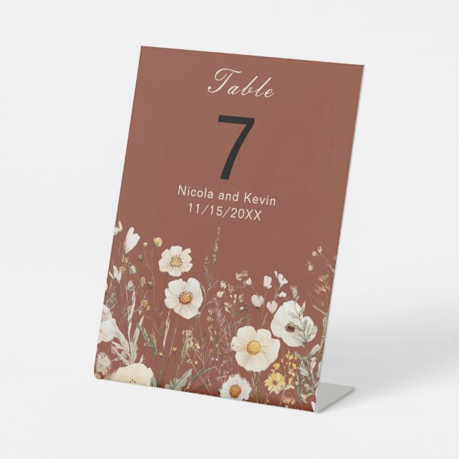 Expositor En L Boda Floral de otoño de flores silvestres (Anverso)