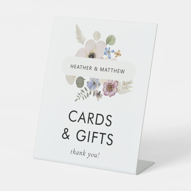 Expositor En L Boda floral moderno (Anverso)