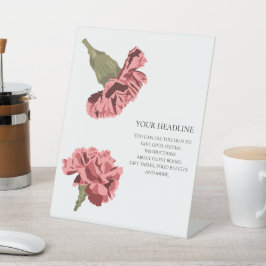 Expositor En L Boda floral moderno Pink Carnations de lujo