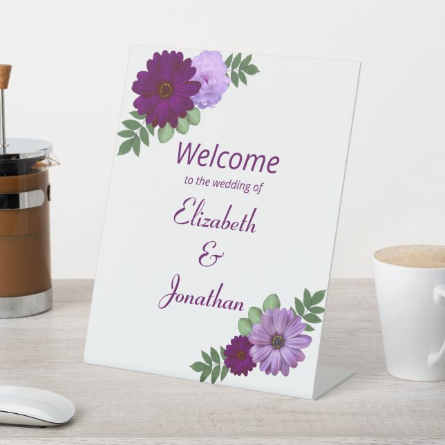 Expositor En L Boda floral Purple Peony (In Situ)
