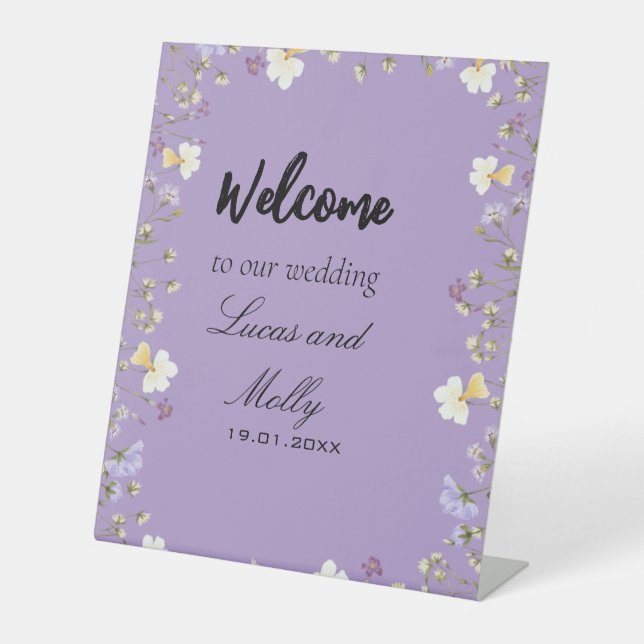 Expositor En L Boda floral Purple Wildflower Summer (Anverso)