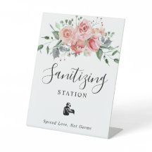 Boda floral rosada Rubor de la estación Sanitizati