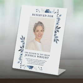 Expositor En L Boda Foto Floral Azul Reservado Guardar Asiento