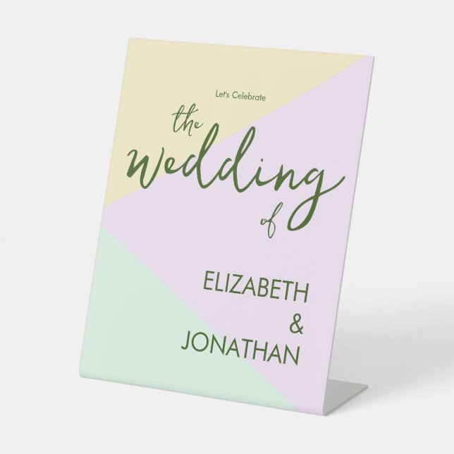 Expositor En L Boda geométrico Pastel silenciado (Anverso)