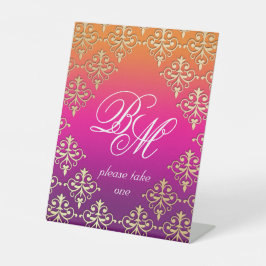 Expositor En L Boda indio Naranja rosado púrpura 