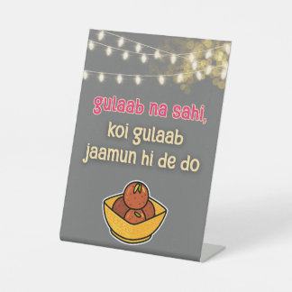 Expositor En L Boda indio paquistaní Desi Rótulo de comida Mehndi