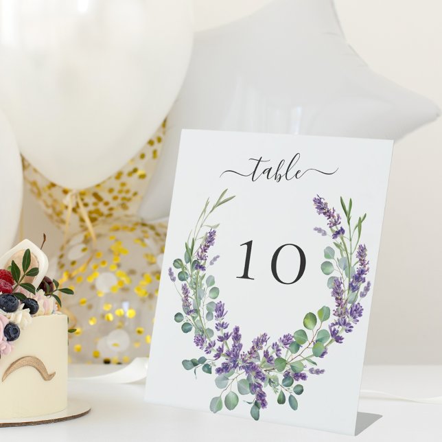 Expositor En L Boda lavender florals tarjeta de mesa eucalipto (Subido por el creador)