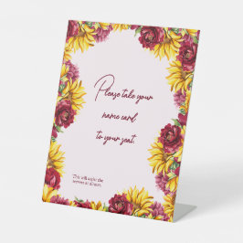 Expositor En L Boda Magenta y Amarillo Dorado