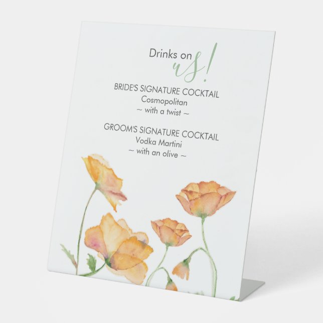 Expositor En L Boda Menus Bar Whimsical Wildflowers (Anverso)