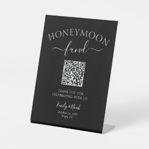 Expositor En L Boda Minimalista del Rótulo de código QR del Fondo
