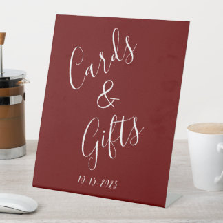 Expositor En L Boda minimalista en burgundy y blanco