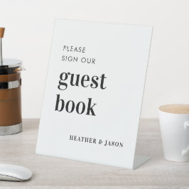 Expositor En L Boda minimalista Rótulo Nuestro Rótulo de libro de