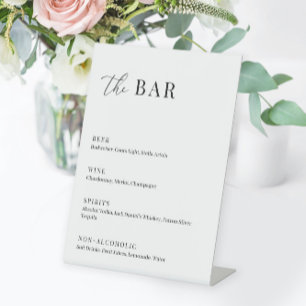 Expositor En L Boda Moderna Elegante Menú Bar Rótulo Pedestal