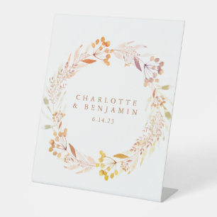 Expositor En L Boda personalizada de Wreath Floral de otoño