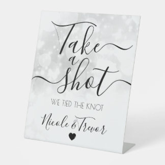 Expositor En L Boda Personalizada Tomar un Disparo con Bokeh Blan