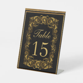 Expositor En L Boda Real de Oro y Negro de Lujo Art Nouveau