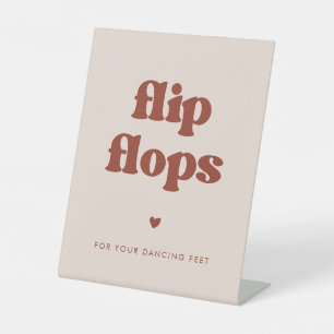 Expositor En L Boda retro de estilo Peach Pink Flip Flops