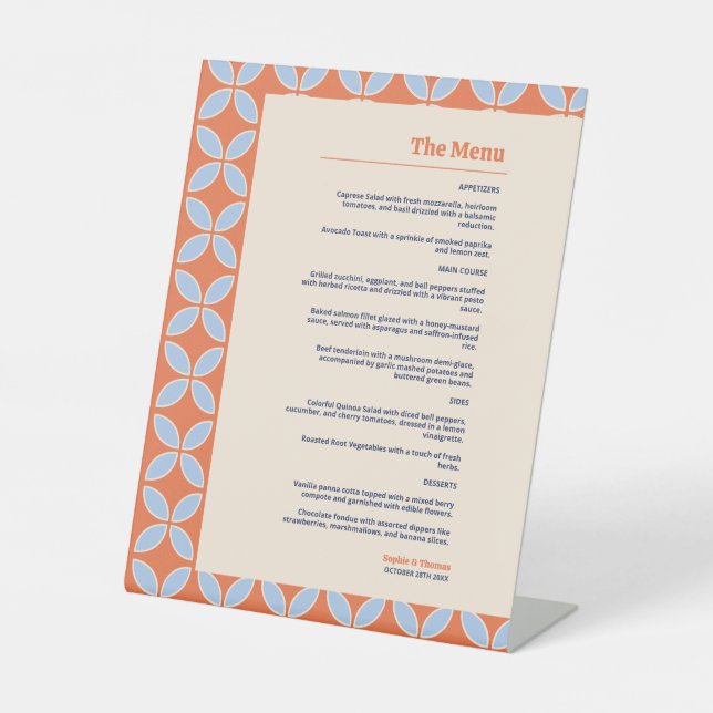 Expositor En L Boda retro de mediados del siglo (Anverso)