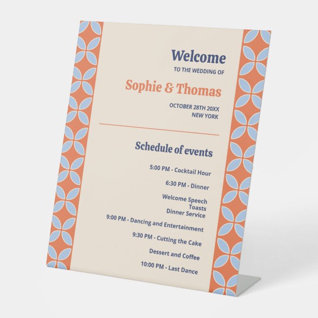 Expositor En L Boda retro de mediados del siglo (Anverso)