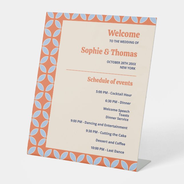 Expositor En L Boda retro de mediados del siglo (Anverso)