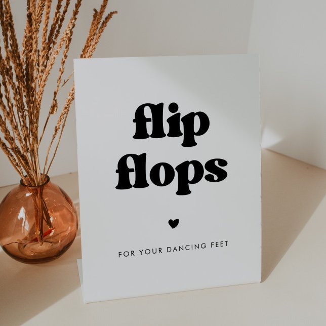 Expositor En L Boda retro elegante de Flip Flops blanco y negro (Subido por el creador)