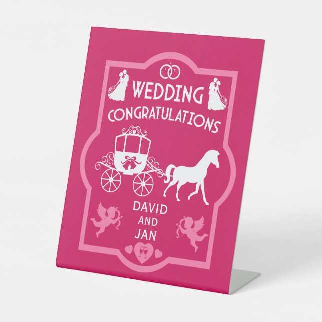 Expositor En L Boda Romántico De Caballos Y Carros (Anverso)