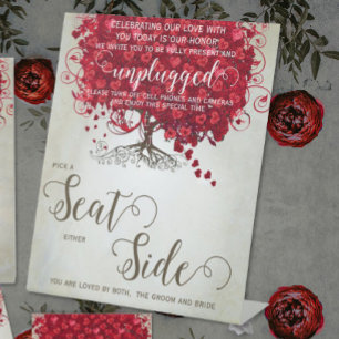 Expositor En L Boda Romántico de Hojas de Corazón Rojo
