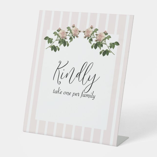 Expositor En L Boda rosa suave romántico uno por familia (Anverso)