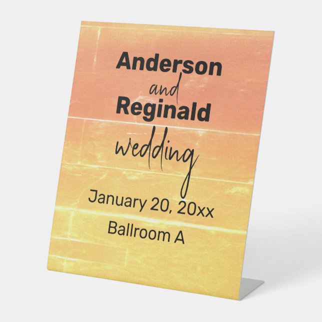 Expositor En L Boda Rústico Casual Yellow Peach (Anverso)