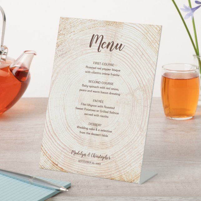 Expositor En L Boda rústico Personalizado de anillo de madera de  (In Situ)